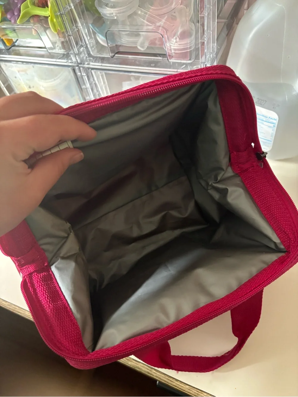 Women's Pink Patterned lunchbox Stylish Insulated Carry